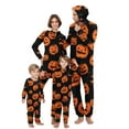 thumbnail image 1 of AGWOLF Matching Family Pajamas One-Piece Hooded Halloween Pumpkin Pajamas Set Comfy Long Sleeve Zipper Jammies Sleepwear Zipper Onesies Loungewear for Halloween Night Mom XL, 1 of 5