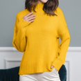 thumbnail image 1 of AGWOLF Mock Neck Sweaters for Women Loose Long Sleeve Knit Pullover Tops Lightweight Solid Color Jumper, 1 of 3
