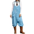thumbnail image 1 of AGWOLF Overalls for Women Summer Sleeveless Adjustable Strap Bib Overall Wide Leg Jumpsuits Baggy Rompers with Pockets Blue XXL, 1 of 1