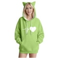 thumbnail image 1 of AGWOLF Oversized Hoodies for Women Cat Novelty ECG Printed Pullover Trendy Casual Long Sleeve Sweatshirts with Pocket, 1 of 1