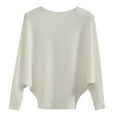 thumbnail image 1 of AGWOLF Oversized Sweater for Women Comfy Boat Neck Batwing Long Sleeve Sweaters Knitted Lightweight Solid Color Pullovers, 1 of 6