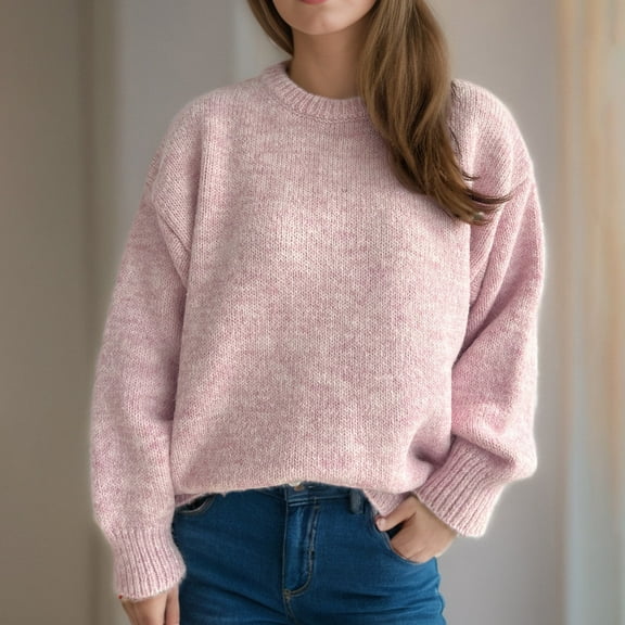 AGWOLF Oversized Sweaters for Women Chunky Mock Neck Knitted Sweater Cozy Long Sleeve Pullover