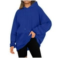 thumbnail image 1 of AGWOLF Oversized Sweatshirts for Women Fashion Drawstring Hooded Pullover with Pocket Casual Drop Shoulder Long Sleeve Hoodies, 1 of 8
