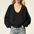 thumbnail image 1 of AGWOLF Oversized Sweatshirts for Women Trendy Scoop Neck Long Sleeve Sweater Tops Fall Solid Shirts Comfy Pullover, 1 of 7