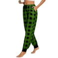 thumbnail image 1 of AGWOLF Plaid Sweatpants for Women Barrel Wide Leg Elastic Waist Pants Causal Y2K Hip Hop Trousers with Pockets, 1 of 6