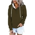 thumbnail image 1 of AGWOLF Pullover Sweatshirts for Women Casual Button Down Hooded Sweatshirts Fashion Drawstring Long Sleeve Y2K Hoodies, 1 of 6