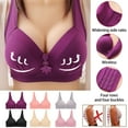 thumbnail image 1 of AGWOLF Push Up Bra for Women No Underwire Font Closure Bralette Comfort High Support Gathering Bras with Adjustable Strap Soft Breathable Everyday Wear, 1 of 10