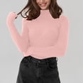 thumbnail image 1 of AGWOLF Ribbed Knit Sweater for Women Slim Mock Neck Long Sleeve Pullover Tops Lightweight Solid Color Jumper Shirts, 1 of 8