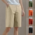 thumbnail image 1 of AGWOLF Shorts for Women Plus Size Elastic Waist Bermuda Loose Fit Knee Length Loungewear Short Pants Summer Beach Shorts, 1 of 6