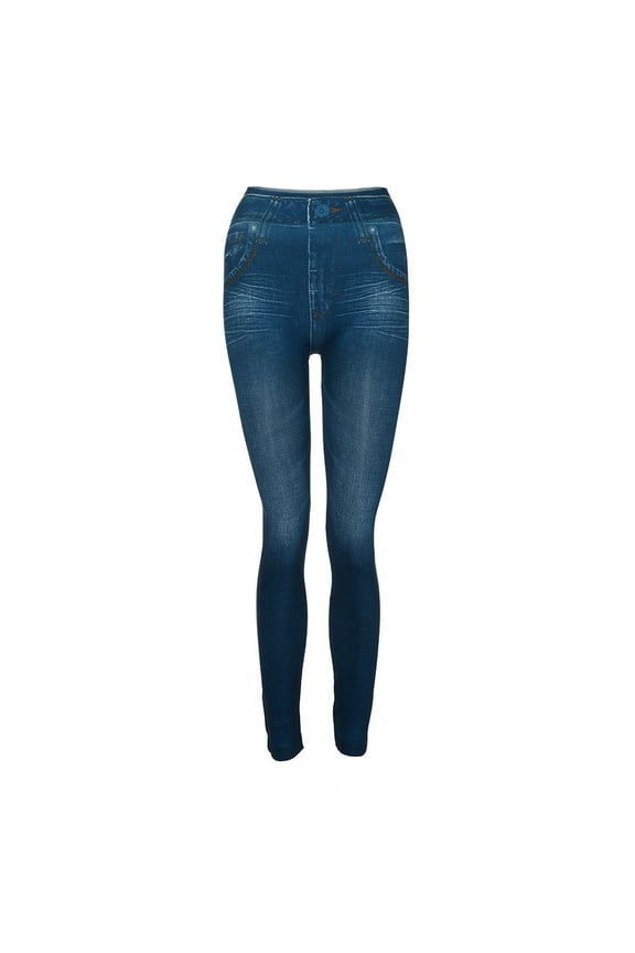 Skinny Jeans for Women Petite Comfy Stretchy Pants Leggings Casual Solid Pull On Denim Pants Elastic Waist Trousers Slim Fit Jean with Pockets