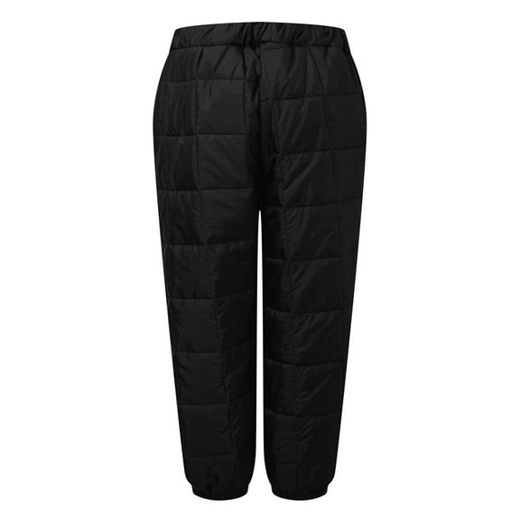 AGWOLF Snow Pants for Womens Warm Cotton Padded Sweatpant Ultralight Elastic Waist Straight Leg Trousers Puffer Loose Cinch Bottom Pant