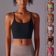 thumbnail image 1 of AGWOLF Sports Bra for Women Seamless Workout Crop Tank Tops with Build in Bra High Impact Wirefree Longline Athletic Bra Square Neck Spaghetti Strap Yoga Tank Green S, 1 of 9