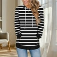 thumbnail image 1 of AGWOLF Striped Sweatshirt for Women Trendy Drawstring Hooded Pullover Casual Lightweight Hoodies Fall Travel Tops, 1 of 6