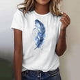 thumbnail image 1 of AGWOLF T Shirts for Women Summer Casual Short Sleeve Shirt Funny Feather Graphic Tees Loose Fit Crewneck Blouses Womens Print Tops, 1 of 5