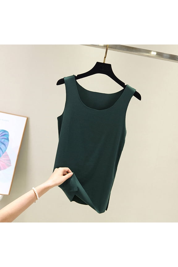Tank Tops for Women 2025 Gym Workout Tank Top Sleeveless Round Neck T Shirts Basic Solid Color Tees Stretch Casual Shirts Womens Tank Tops