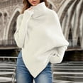 thumbnail image 1 of AGWOLF Turtleneck Sweaters for Weomen Comfy Ribbed Knit Batwing Sleeve Jumper Trendy Asymmetrical Hem Pullover Tops, 1 of 3