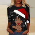 thumbnail image 1 of AGWOLF Ugly Christmas Graphic Sweathsirts for Women Lightweight 3/4 Sleeve Xmas Tops Crewneck Plus Size Holiday Pullover, 1 of 5