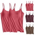 thumbnail image 1 of AGWOLF Women's 2 Pack Camisole with Build in Shelf Bra Spaghetti Strap Tank Top Plus Size Modal Undershirts Comfy Sleepwear Watermelon Red L, 1 of 3