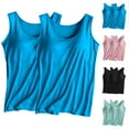 thumbnail image 1 of AGWOLF Women's 2 Pack Tank Tops with Build in Bra Plus Size Padded Yoga Crop Tops Sleeveless Gym Workout T Shirts Comfy Modal Undershirts Pink XXXXL, 1 of 4