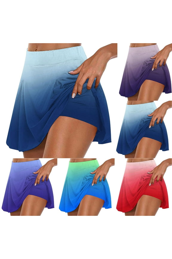 Women's Athletic Skorts Lightweight Tennis Skirts Inner Shorts Trendy Tie-Dye Printed Workout Sports Pickleball Skort