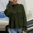thumbnail image 1 of AGWOLF Women's Cable Knit Sweaters Comfy Crochet Hollow Out Mock Neck Pullover Solid Long Sleeve Jumper Tops, 1 of 7