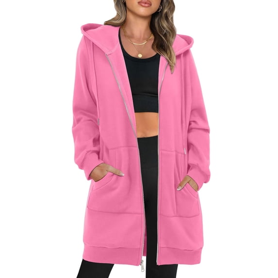 AGWOLF Women's Full Zip Up Hoodie Trendy Colorblock Hooded Sweatshirts with Pocket Fall Long Sleeve Drawstring Tops