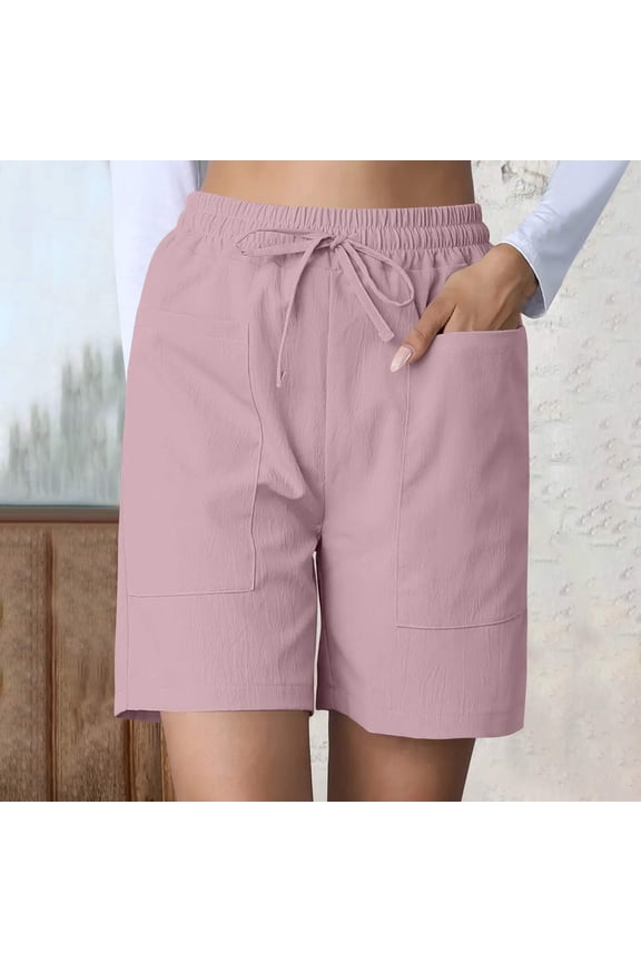Women's Lounge Shorts Casual Loose Fit Going Out Short High Waisted Drawstring Wide Leg Summer Shorts with Pockets