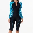 thumbnail image 1 of AGWOLF Women's Modest Swimming Suit Long Sleeve Zip Up Rash Guard Swimsuit Casual Boyleg Surfing Bathing Suits, 1 of 6