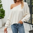 thumbnail image 1 of AGWOLF Women's Oversized Crewneck Sweater Trendy Batwing Sleeve Ribbed Knit Pullover Lightweight Off the Shoulder Pullovers Tops, 1 of 4