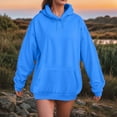 thumbnail image 1 of AGWOLF Women's Oversized Sweatshirts Casual Solid Color Long Sleeve Hoodies Drawstring Y2K Hooded Tops, 1 of 3