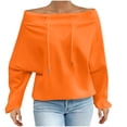 thumbnail image 1 of AGWOLF Women's Plus Size Sweatshirts Casual Long Sleeve Off Shoulder Sweatshirt Fashion Hoodless Solid Basic Pullover, 1 of 5