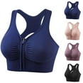 thumbnail image 1 of AGWOLF Women's Zipper Front Closure Sports Bra Racerback Yoga Workout Bras High Support Wireless Running Active Bra with Padded, 1 of 4
