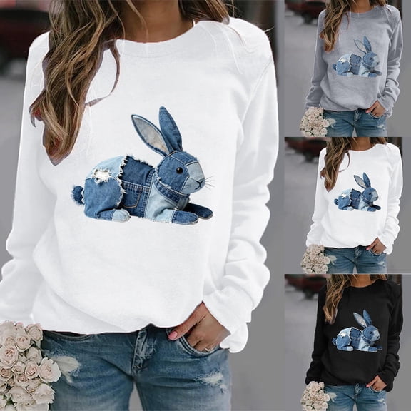 AGWOLF Womens Animal Printed Sweatshirts Long Sleeve Crewneck Shirts Retro Graphic Pullover Summer Spring Tops for Women