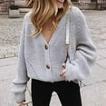 thumbnail image 1 of AGWOLF Womens Cardigan Sweaters Cozy Button Up Knit Jackets Coat Casual Solid Basic Long Sleeve Coat Tops, 1 of 3