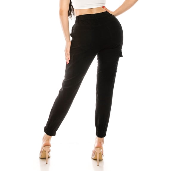 AGWOLF Womens Cargo Pants Tactical Skinny Button Bound Trousers Workout Hiking Pockets Joggers