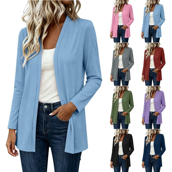 AGWOLF Womens Casual Lightweight Cardigans Fall Trendy Long Sleeve Flowy Cardigan Soft Open Front Knit Cardigan Sweaters Green XL