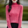 thumbnail image 1 of AGWOLF Womens Cozy Sweaters Fall Mock Neck Knit Pullover Comfy Lightweight Solid Color Jumper Tops, 1 of 5