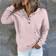 thumbnail image 1 of AGWOLF Womens Fall Hoodies Casual Button Down Hooded Sweatshirts Trendy Solid Color Long Sleeve Pullover with Pocket, 1 of 6