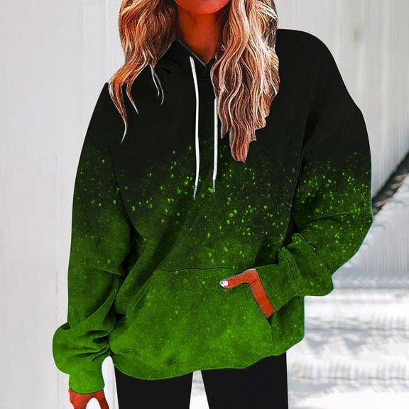 AGWOLF Womens Oversized Hoodies Vintage Gradient Color Sweatshirts Casual Long Sleeve Hooded Pullover with Pocket