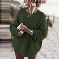 thumbnail image 1 of AGWOLF Womens Oversized Sweater Travel Mock Neck Knit Jumper Tops Fashion Solid Basic Long SLeeve Pullover, 1 of 5