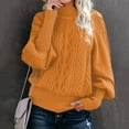 thumbnail image 1 of AGWOLF Womens Oversized Sweaters Cozy Cable Knit Lantern Long Sleeve Pullover Casual Mock Neck Jumper Tops, 1 of 6
