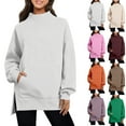 thumbnail image 1 of AGWOLF Womens Oversized Sweatshirts Long Sleeve Mock Neck Pullover with Pockets Casual Solid Color Shirts Fashion Y2K Clothes, 1 of 7