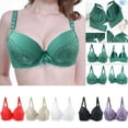 thumbnail image 1 of AGWOLF Womens Push Up Bra Lace Padded Bras Comfort Underwire Full Coverage Supportive Bralettes Soft Sleep Lingerie, 1 of 4