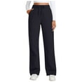 thumbnail image 1 of AGWOLF Womens Straight Leg Sweatpants Warm High Waisted Drawstring Strechy Jogger Pants Loose Running Sports Trousers with Pockets, 1 of 5