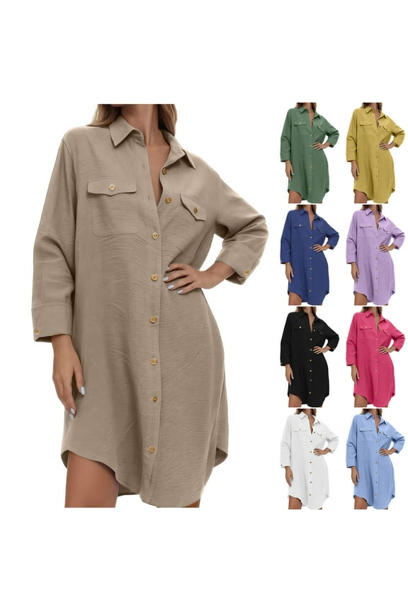 Womens Swimsuit Cover Up Button Down Shirt Dresses Beach Cover Ups Summer Shirts for Holiday