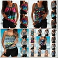 thumbnail image 1 of AGWOLF Womens Tankini Swimsuits 2 Piece Tropical Swimming Sets Tummy Control Tankini Bathing Suits for Women 2025 High Waisted Swimsuit Summer Modest Bathing Suits,Multicolor,XXL, 1 of 7