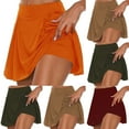 thumbnail image 1 of AGWOLF Womens Tennis Skirts with Liner Pleated Athletic Skort 2 in 1 High Waisted Workout Shorts Lightweight Peakball Golf Skirt Brown XL, 1 of 6