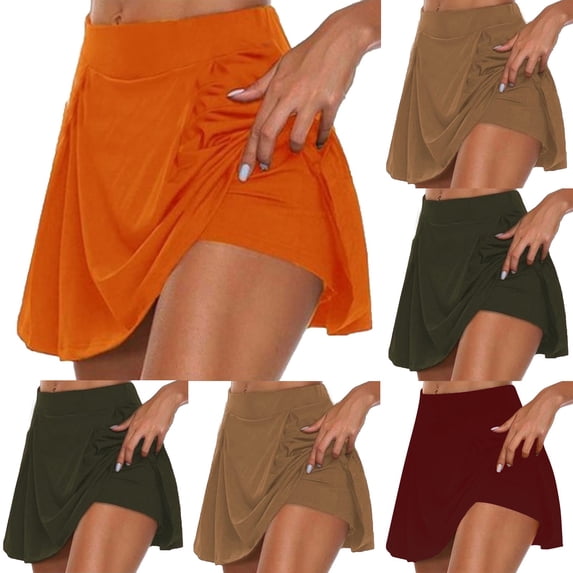 AGWOLF Womens Tennis Skirts with Liner Pleated Athletic Skort 2 in 1 High Waisted Workout Shorts Lightweight Peakball Golf Skirt Wine S