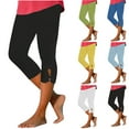 thumbnail image 1 of AGWOLF Womens Tummy Control Yoga Capris Summer Casual Knee Length Leggings Stretchy Workout Athletic Pants High Waisted Cropped Trousers, 1 of 7