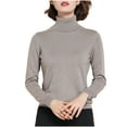 thumbnail image 1 of AGWOLF Womens Turtleneck Swearters Cozy Solid Color Ribbed Knit Sweater Fall Lightweight Jumper Tops, 1 of 2